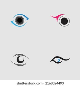 set of eye logo collection on gray background