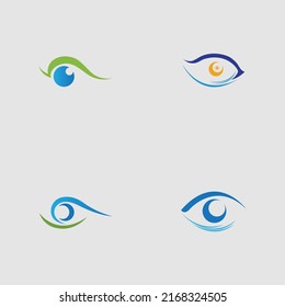 set of eye logo collection on gray background