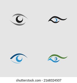 set of eye logo collection on gray background