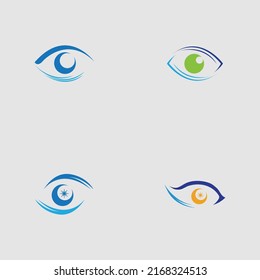 set of eye logo collection on gray background