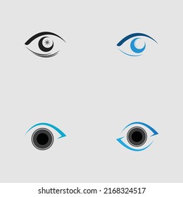 set of eye logo collection on gray background