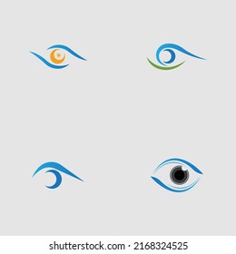 conjunto de colección de logotipos oculares sobre fondo gris