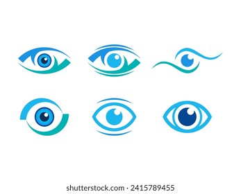set of eye logo icon vector template