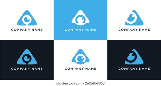 Conjunto do logotipo do olho com letra A
