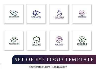 set of eye logo template design vector, optic logo, medical logo design 