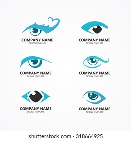 set of eye logos vector