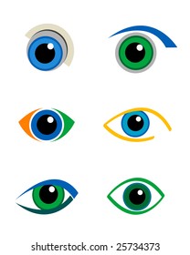 set of eye symbols vector