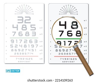 Set Of Eye Test Chart Isolated Or Vision Exam Medical Diagnostic. Eps Vector