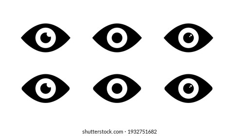 Set of Eye Vectors. Eye Icon and Symbols Collection. Simple Flat Eye Vector.