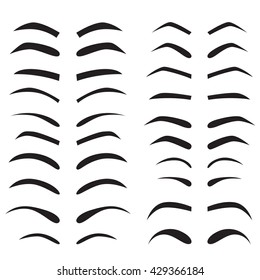 set of eyebrow collection different, idea style tattoo design, vector illustration, graphic design