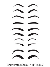 set of eyebrow collection different, idea style tattoo design, vector illustration, graphic design