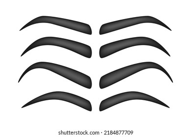 Set of Eyebrow shapes on white background