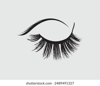 Set of eyelash. Eyelash texture. A beautiful make-up, Digital, Beauty makeup eyes, eyelash, fashion female face on poster.eps
