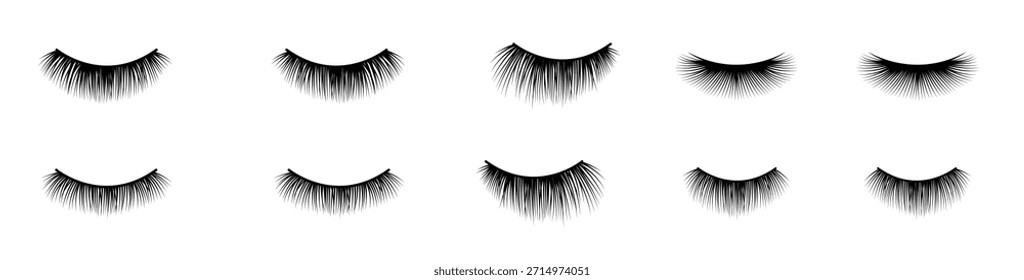 Conjunto de pestañas Clipart Ilustración vectorial