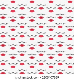 Conjunto de pestañas con vectores de patrón sin soldadura de la dama de los labios