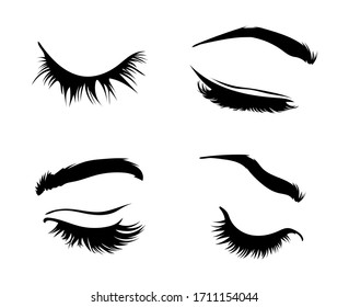 Set of eyelashes. Vector illustration.