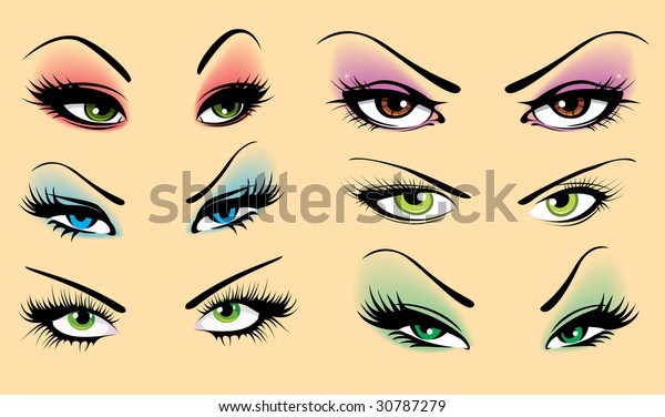 Set Eyes Stock Vector (Royalty Free) 30787279