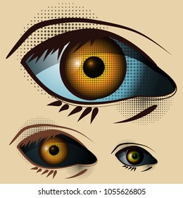 A set of eyes. Can be used as a design element. Vector illustration