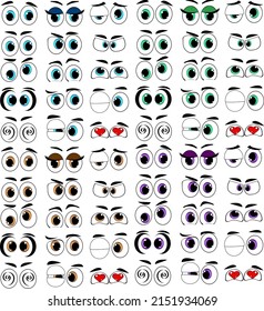 Set Eyes Characters Different Emotions Eyes Stock Vector (Royalty Free ...