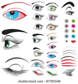 Set of eyes collection eps10 vector
