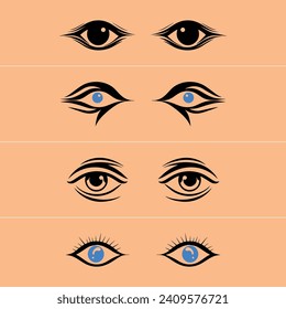 Set eyes collection logo icons 