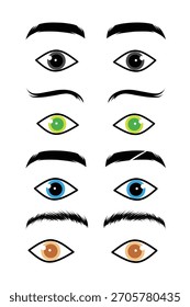 Conjunto de ojos con diferentes colores.