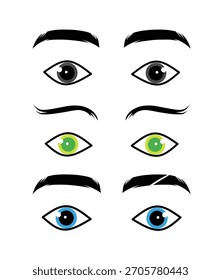 Conjunto de ojos con diferentes colores.