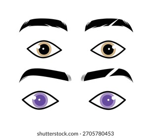 Conjunto de ojos con diferentes colores.