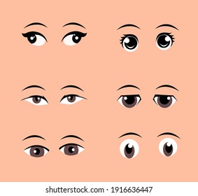 Set of eyes in different style