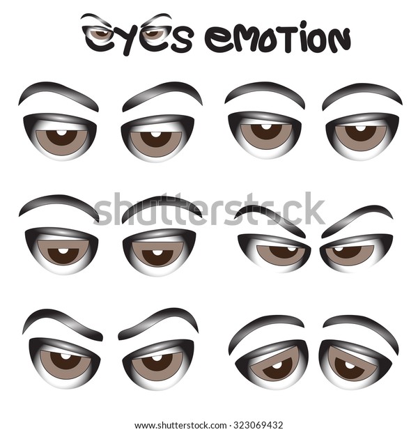 Set Eyes Emotion Feeling Eyes Glassy Stock Vector (Royalty Free 