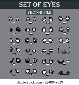 Set of eyes expressions vector file