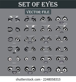 Set of eyes expressions vector file
