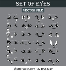 Set of eyes expressions vector file
