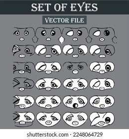 Set of eyes expressions vector file
