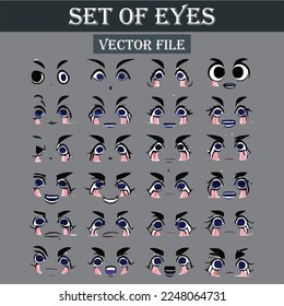 Set of eyes expressions vector file