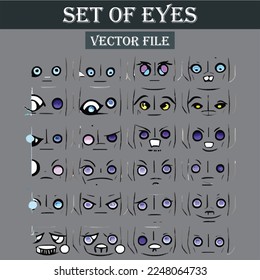 Conjunto de expresiones de ojos archivo vectorial