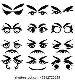 Set of eyes expressions vector file