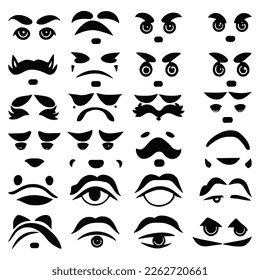 Set of eyes expressions vector file