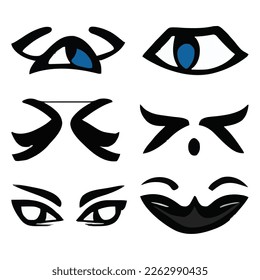 Conjunto de expresiones de ojos archivo vectorial