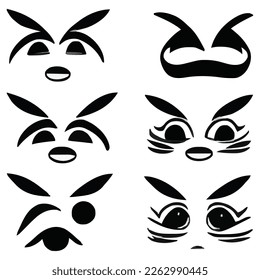 Set of eyes expressions vector file