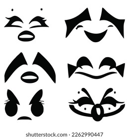 Set of eyes expressions vector file