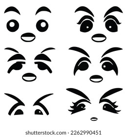 Set of eyes expressions vector file