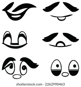 Set of eyes expressions vector file
