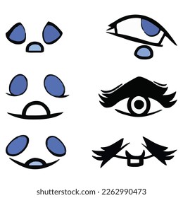 Set of eyes expressions vector file