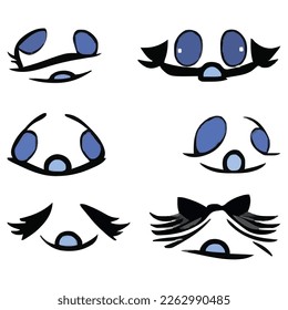 Set of eyes expressions vector file