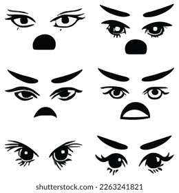 Set of eyes expressions vector file