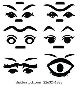 Conjunto de expresiones de ojos archivo vectorial