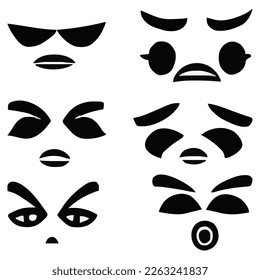 Set of eyes expressions vector file