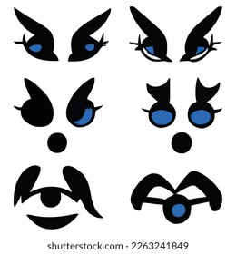 Conjunto de expresiones de ojos archivo vectorial