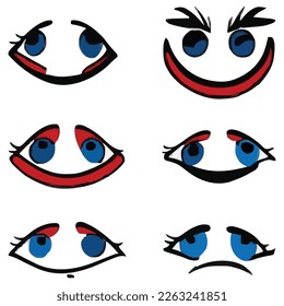 Set of eyes expressions vector file